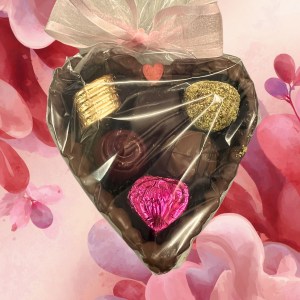 chocolates in chocolate heart 